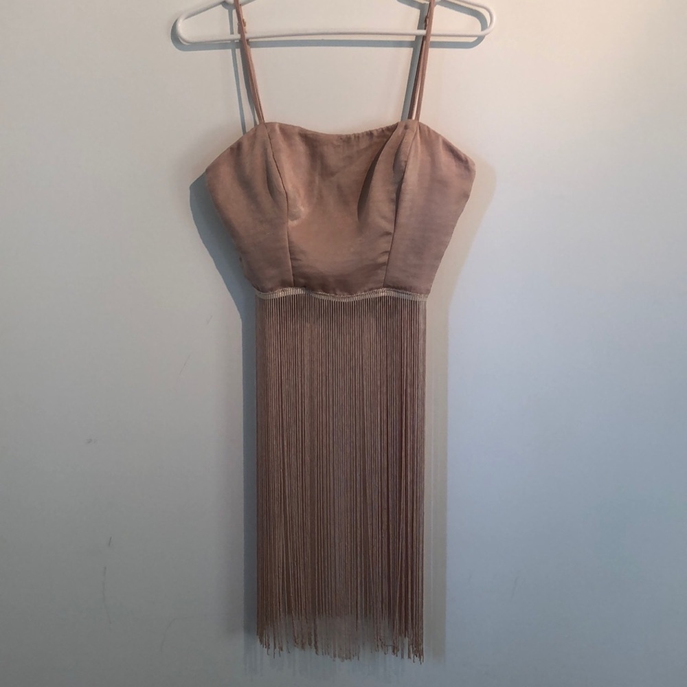 Nasty Gal Old Rose Long Fringe Top SZ S